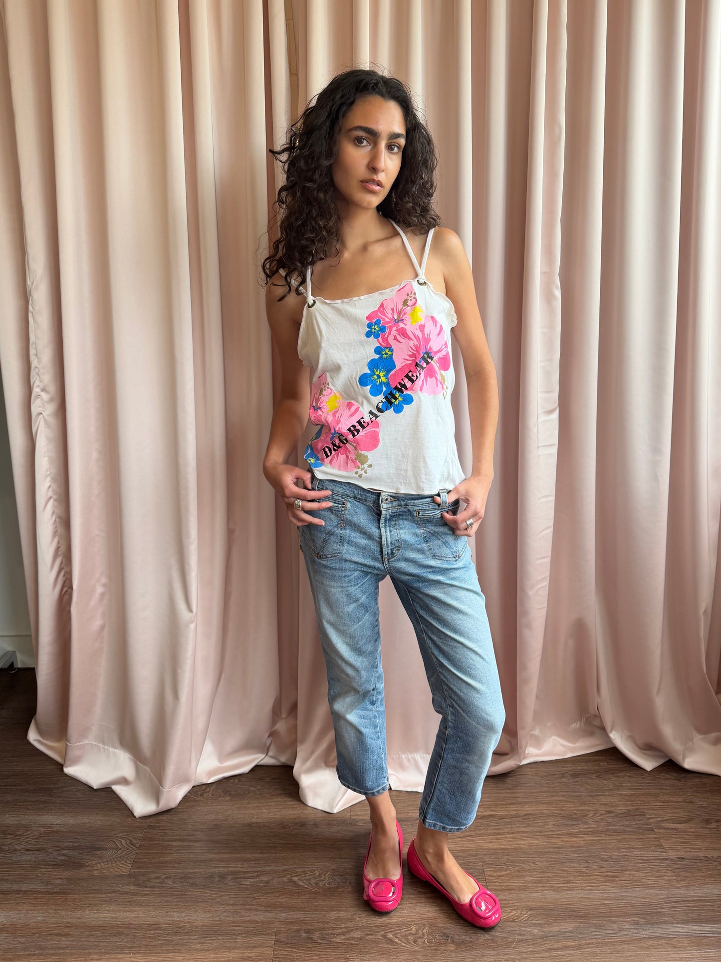 Dolce & Gabbana Y2K Floral Print Cami Top
