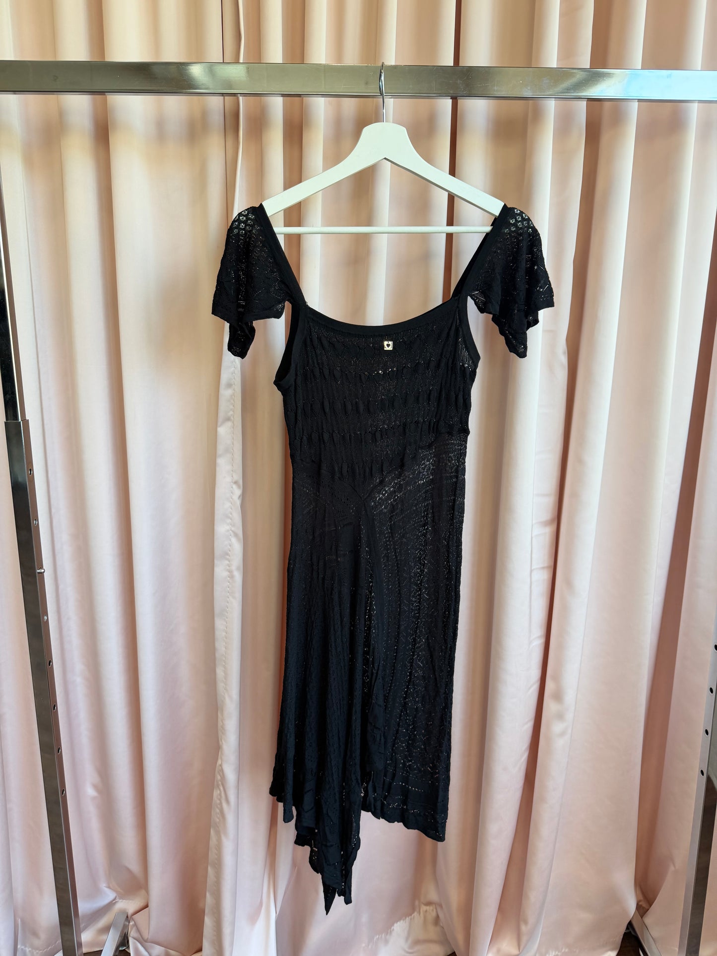 Twin Set Black Lace Midi Dress