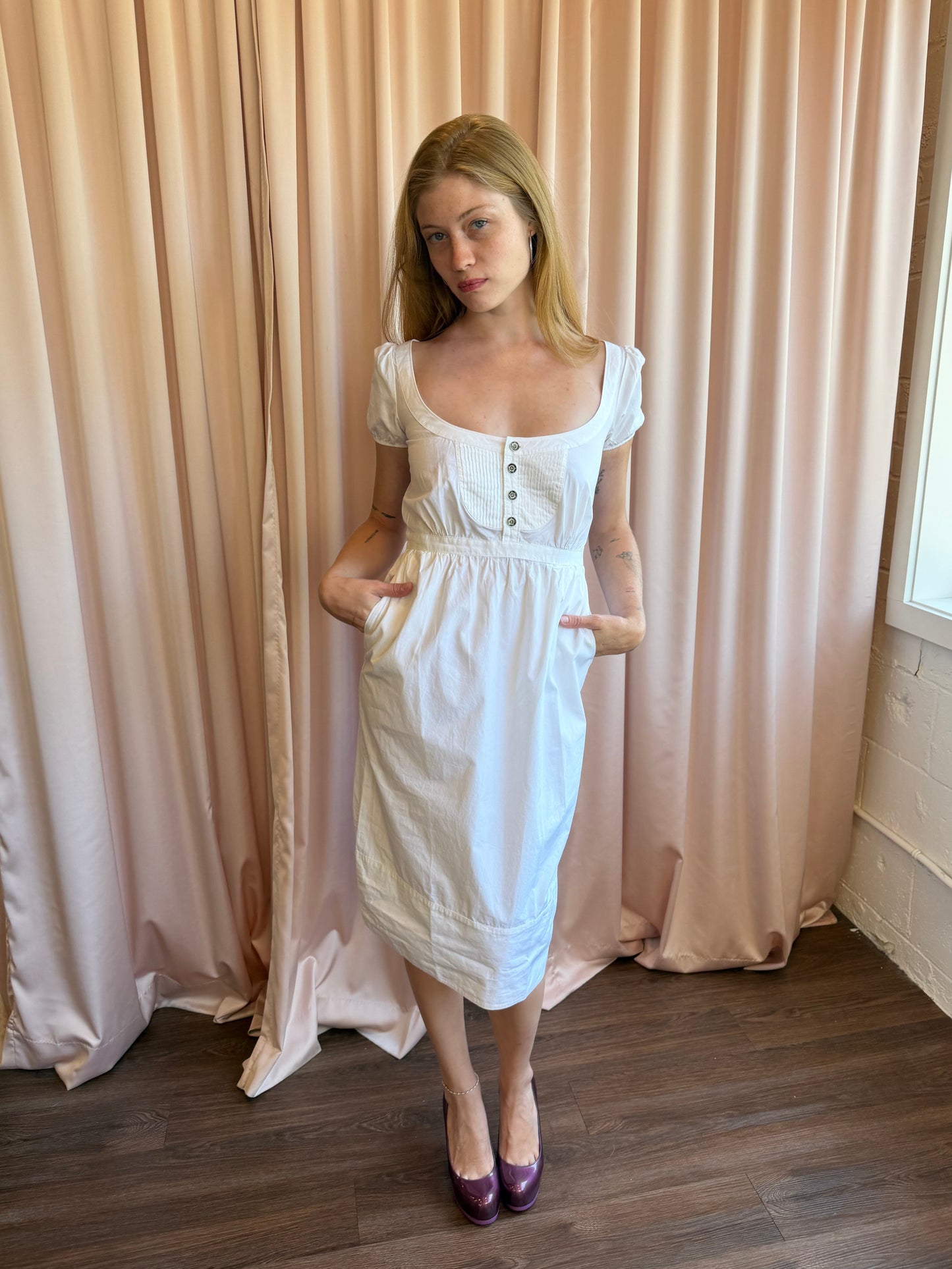 Dsquared2 White Babydoll Dress