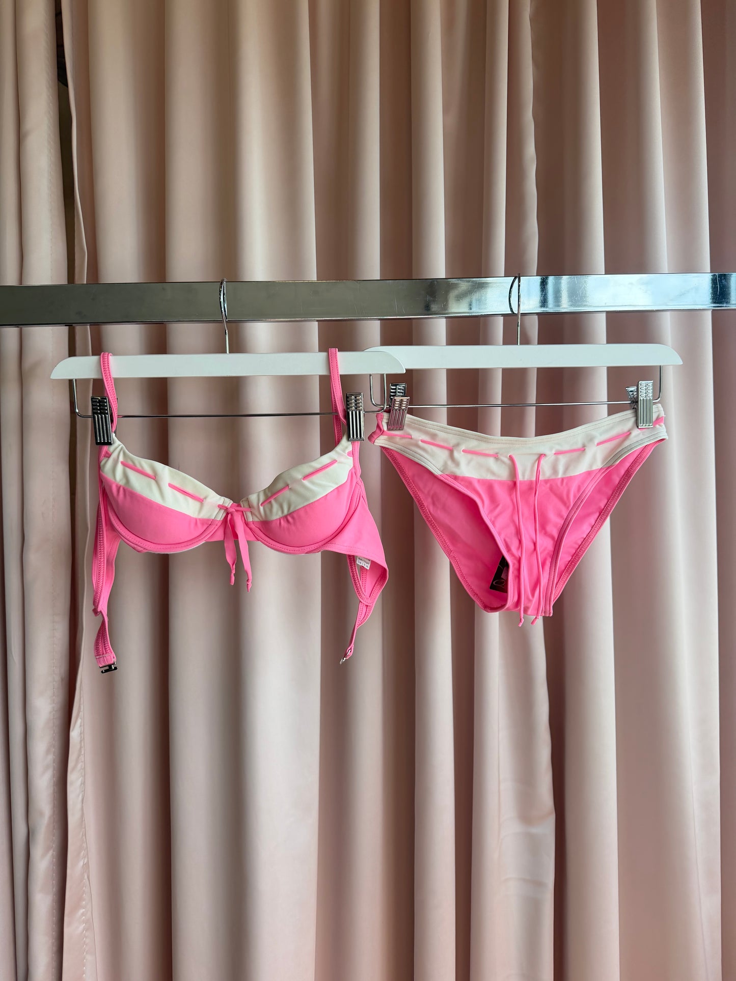 1990's Pink & White Bikini