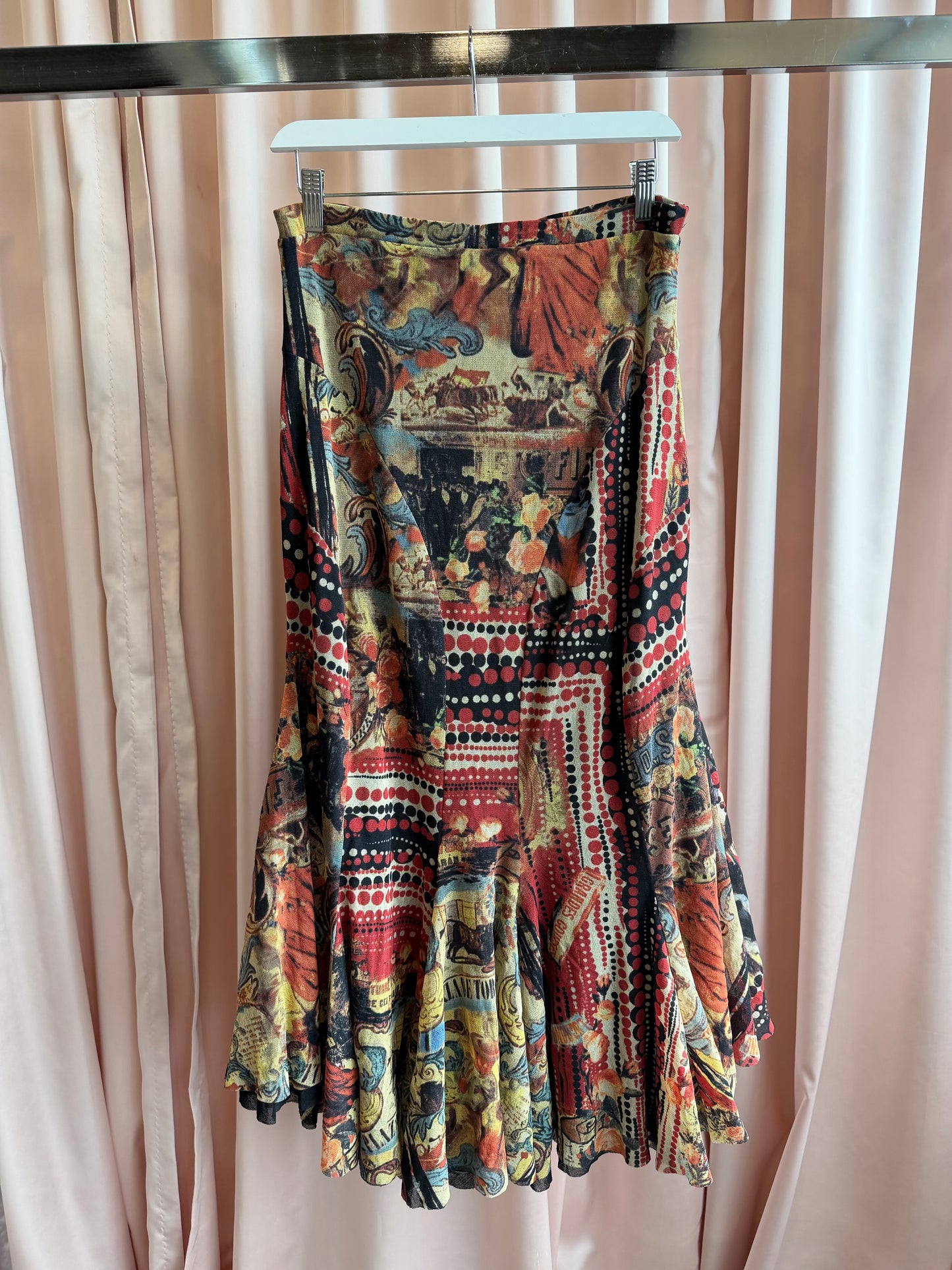 Jean Paul Gaultier Fuzzi Mesh Printed Skirt