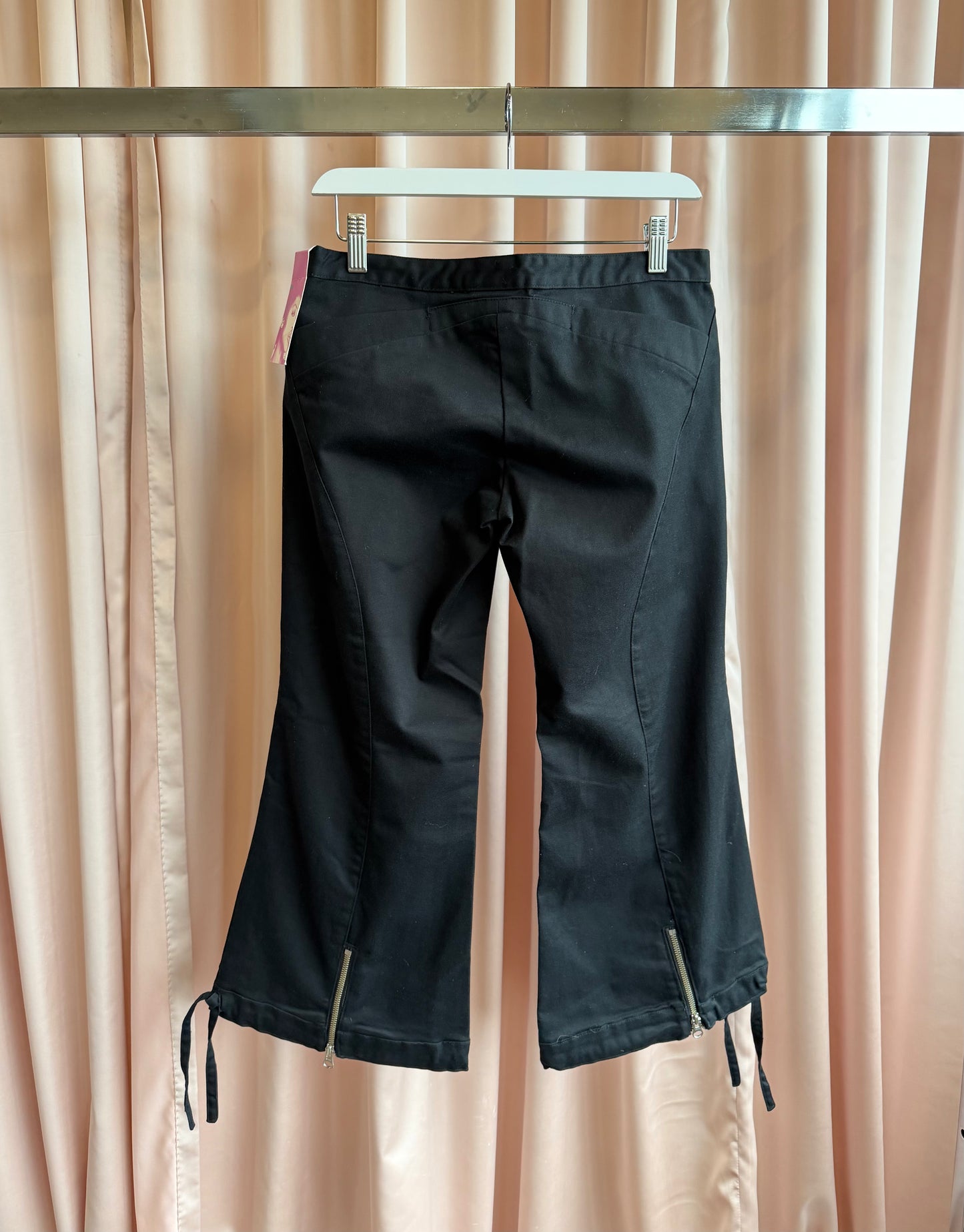 2000's Black Low Rise Wide Capri's