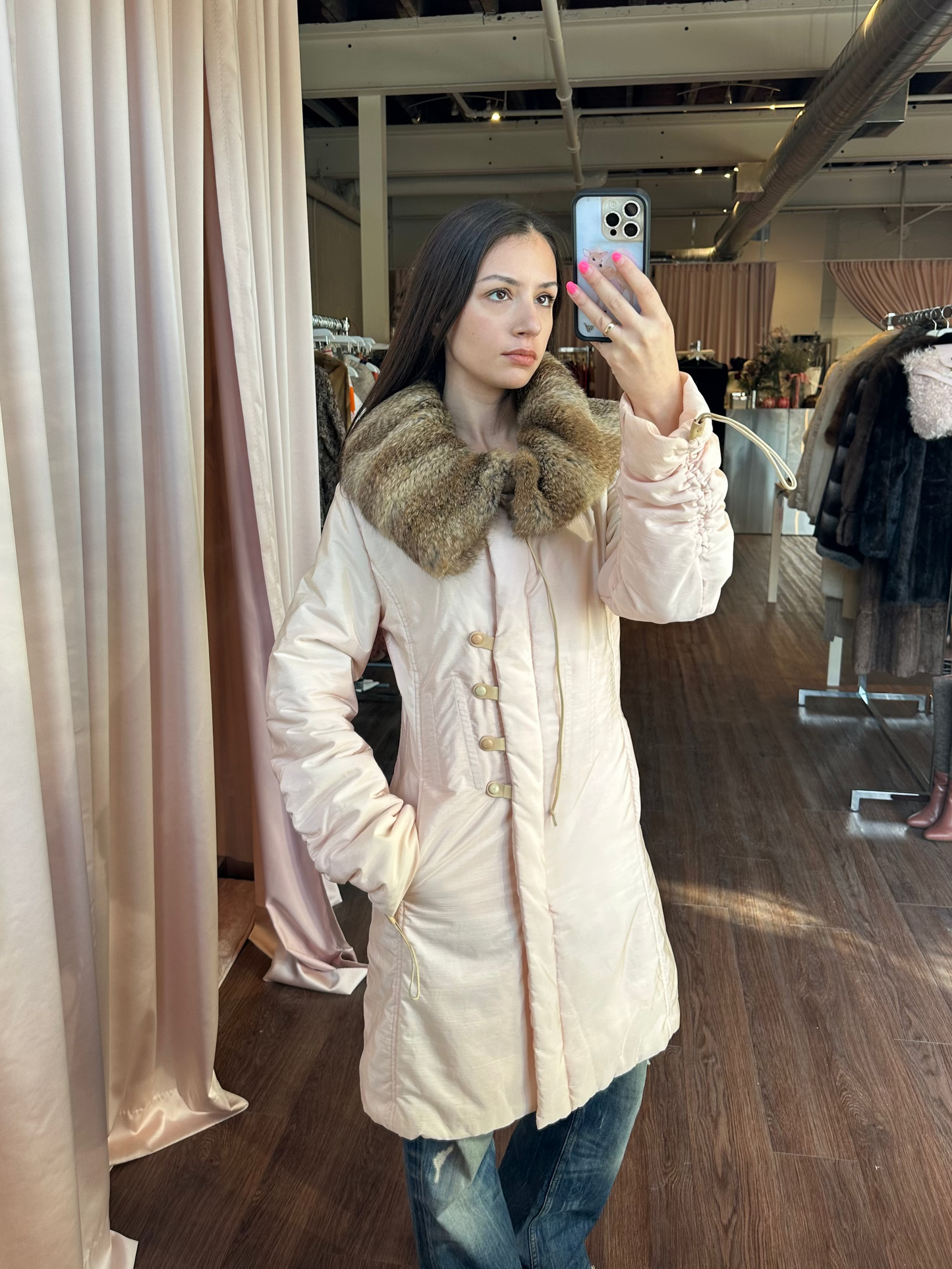 Ermanno Scervino Pink Nylon Coat