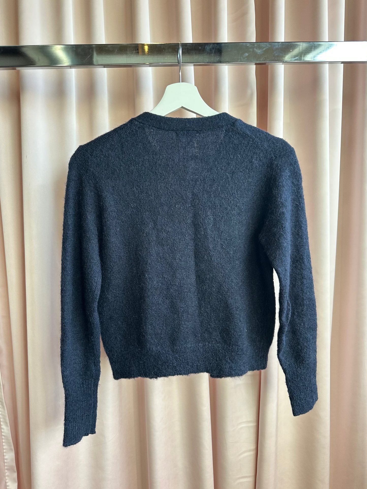 Navy Mohair Blend Cardigan