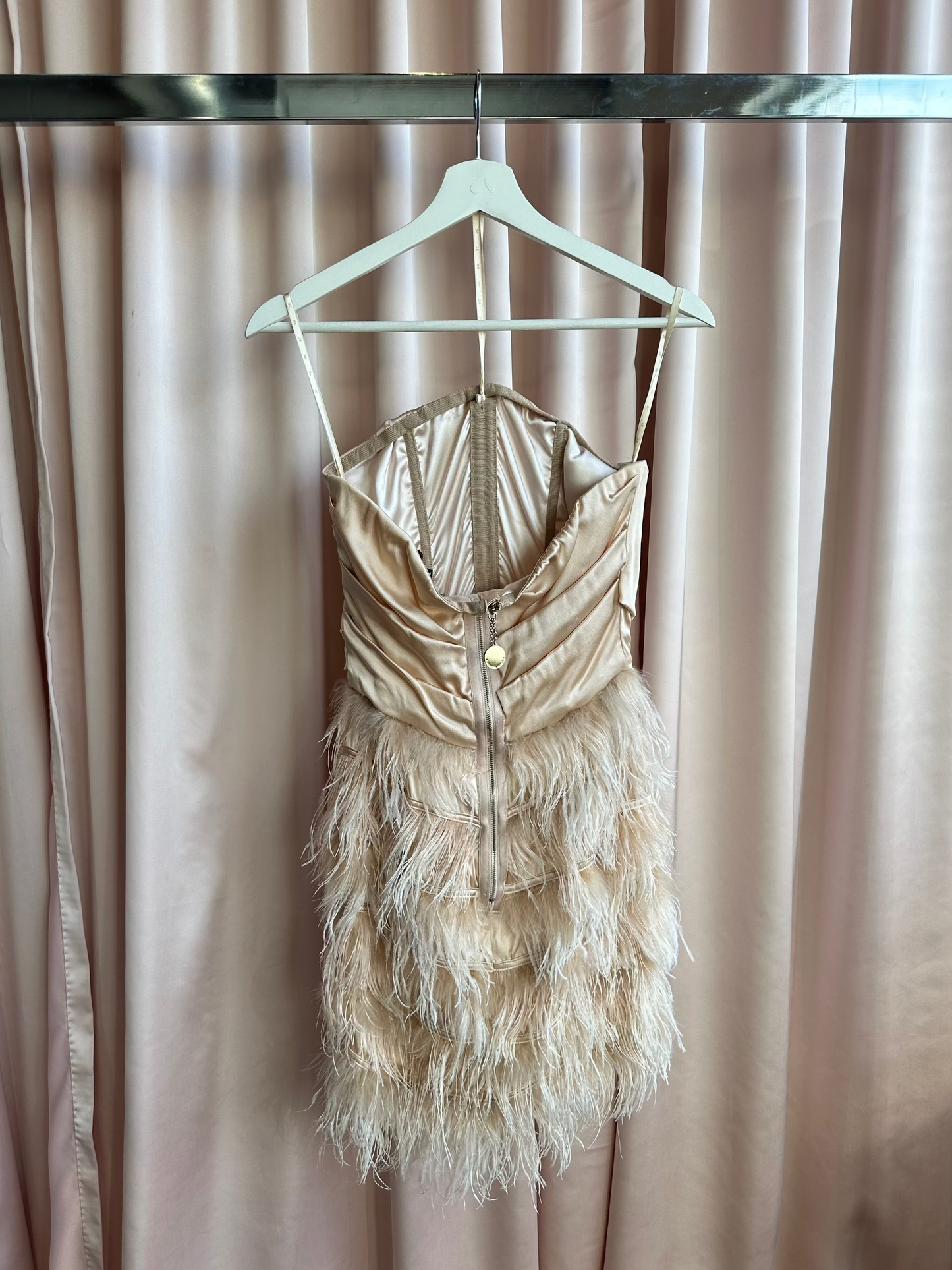 Elisabetta Franchi Silk and Feather Dress