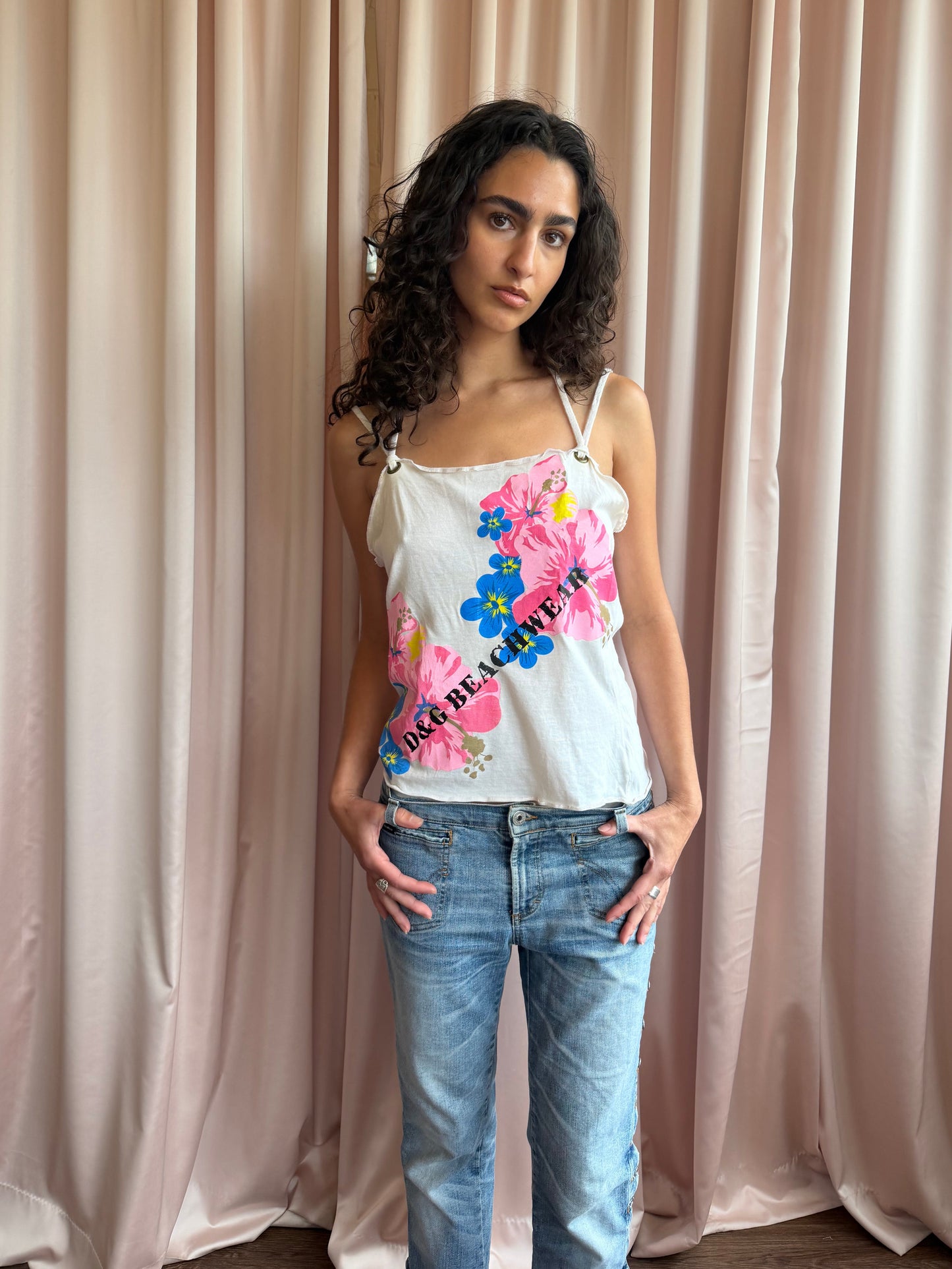 Dolce & Gabbana Y2K Floral Print Cami Top