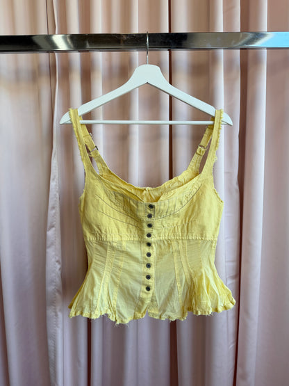 Le jean de Marithé + François Girbaud Yellow Corset Camisole