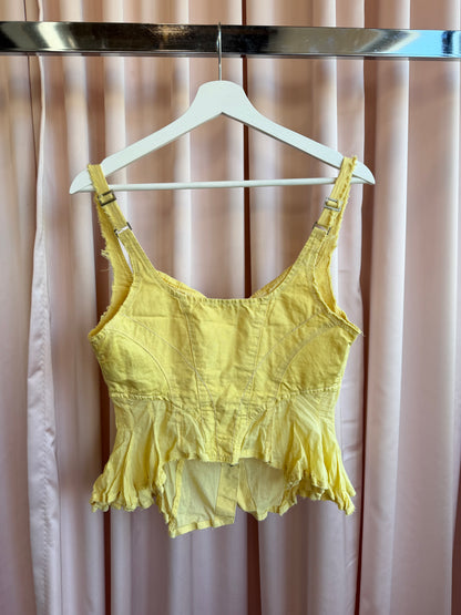 Le jean de Marithé + François Girbaud Yellow Corset Camisole