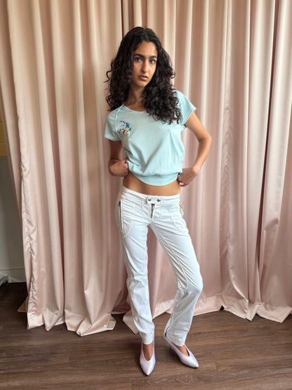 2000's White Low Rise Pants