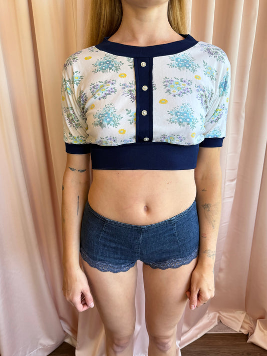 1970's Floral Crop Top