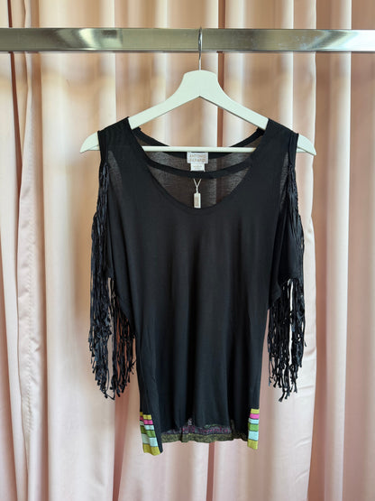 Antonio Berardi Black Fringe Tank