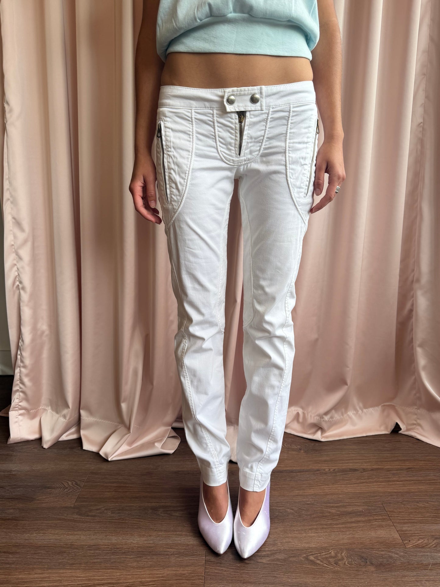 2000's White Low Rise Pants
