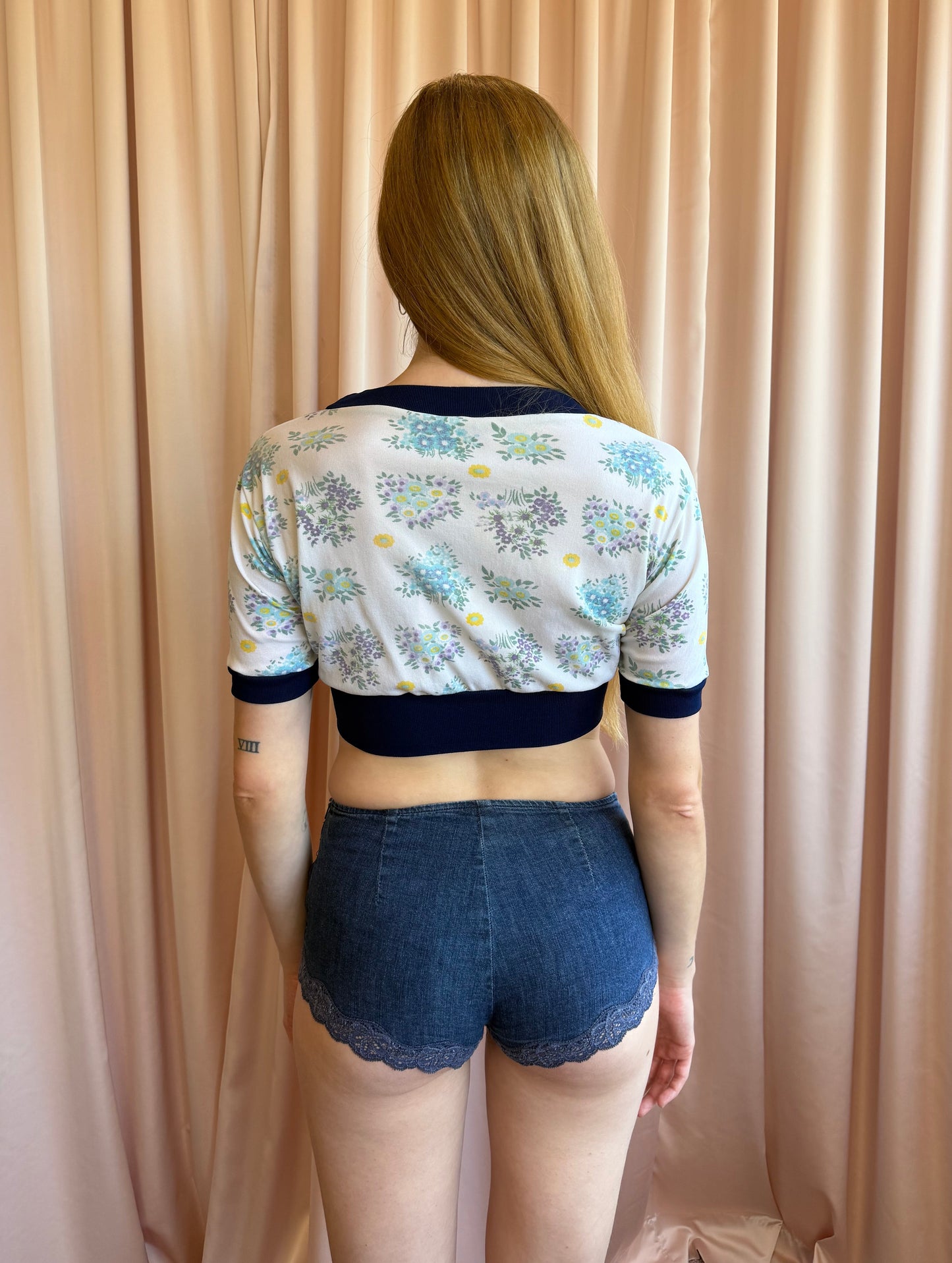 1970's Floral Crop Top