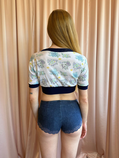 1970's Floral Crop Top
