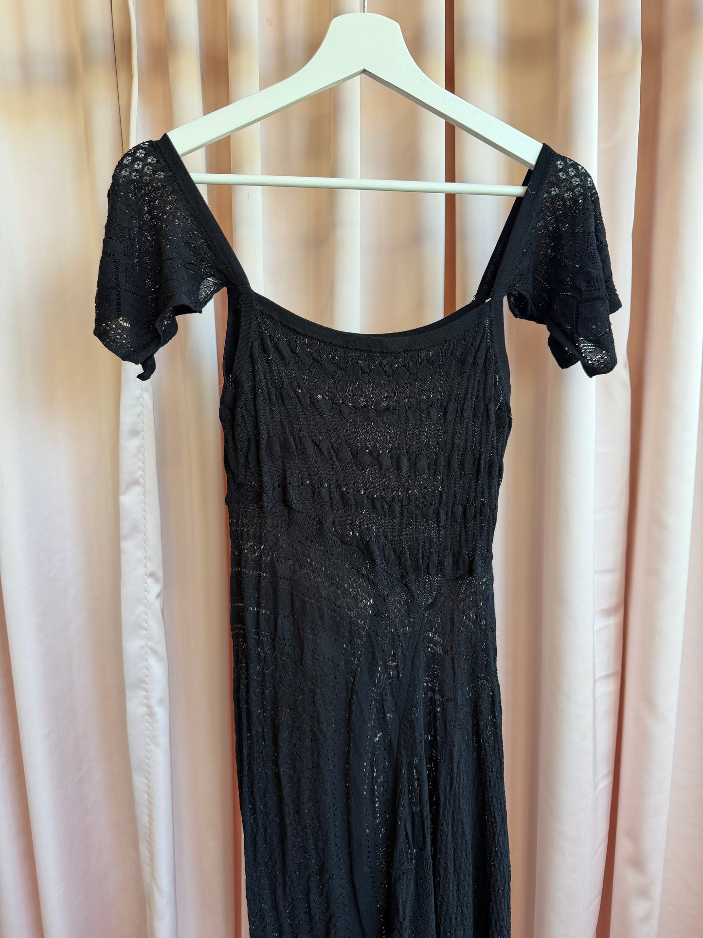 Twin Set Black Lace Midi Dress