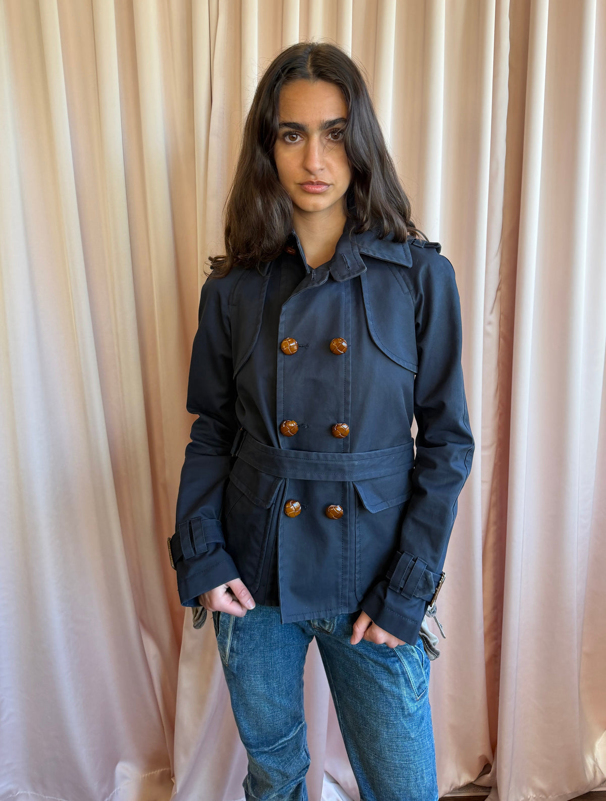 Daquared2 Navy Doubled Breasted Jacket
