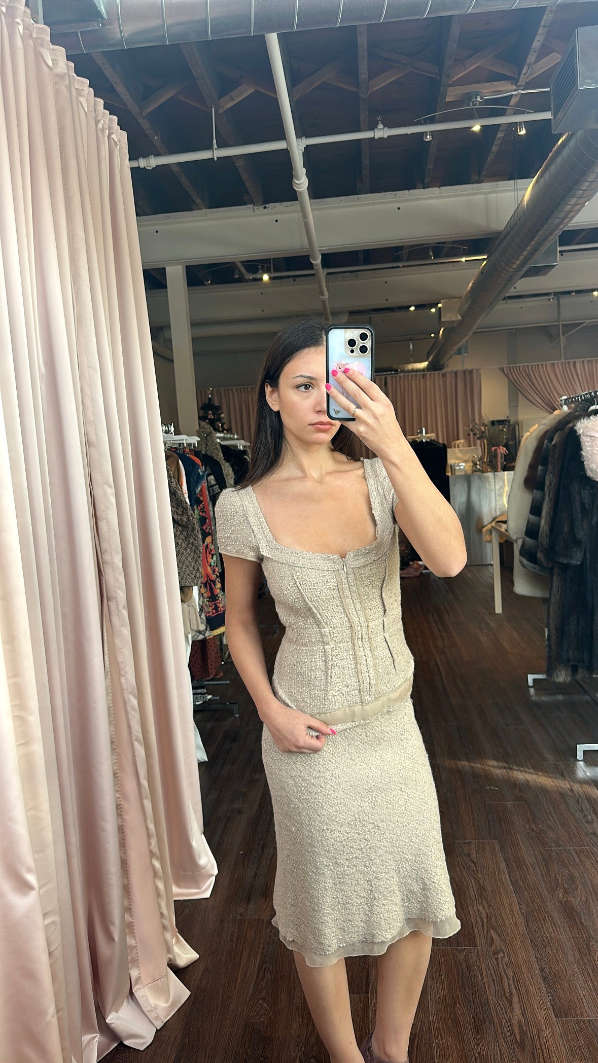 Vintage Prada Tweed Skirt Set