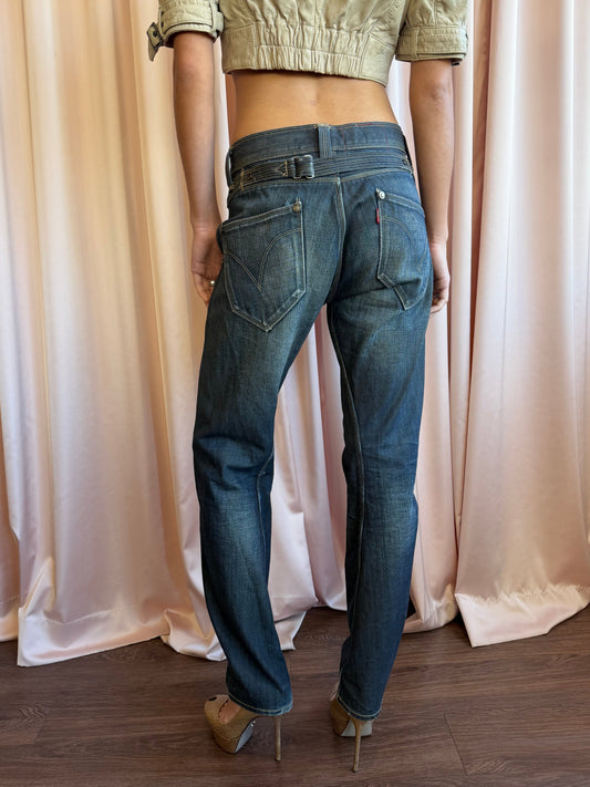 Levi’s Engineered Low Rise Dark Wash Straight Leg Jeans