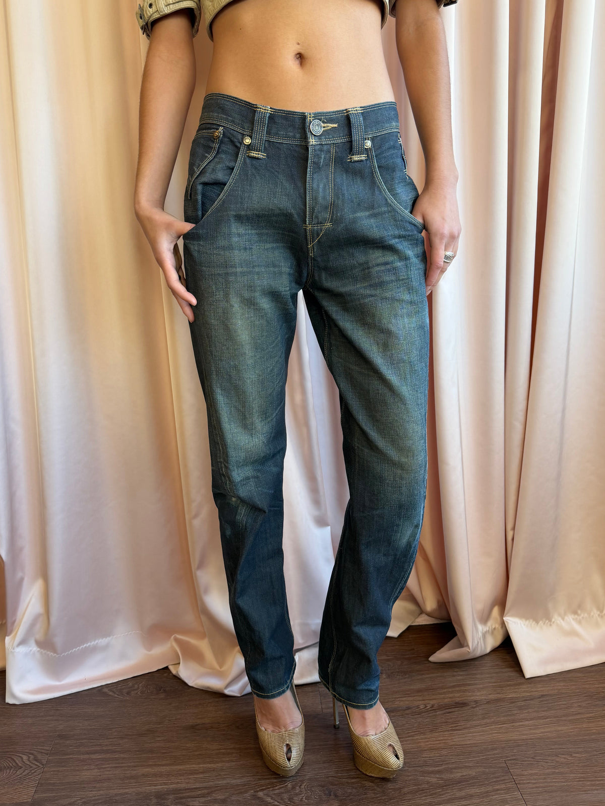 Levi’s Engineered Low Rise Dark Wash Straight Leg Jeans