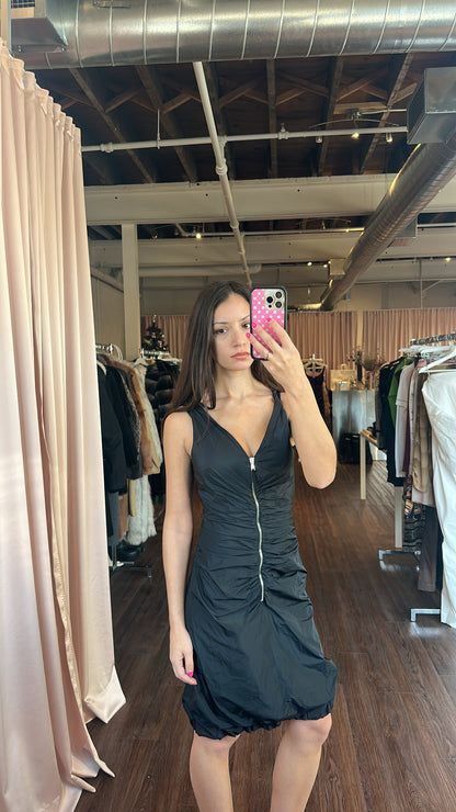 Dolce & Gabbana Black Nylon Midi Dress