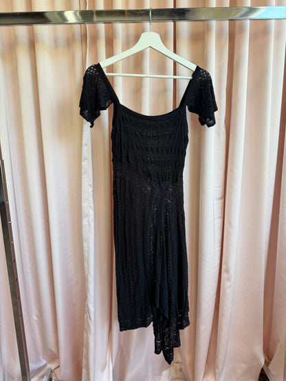 Twin Set Black Lace Midi Dress