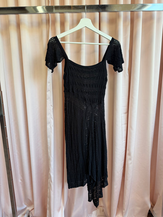 Twin Set Black Lace Midi Dress