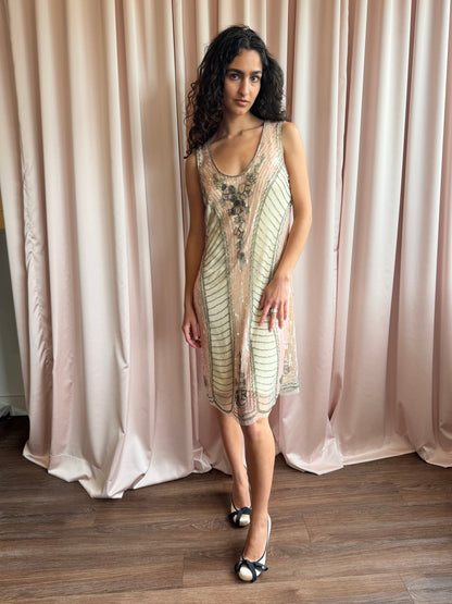 2000's Blugirl Beaded Sequin Embroidered Midi Dress