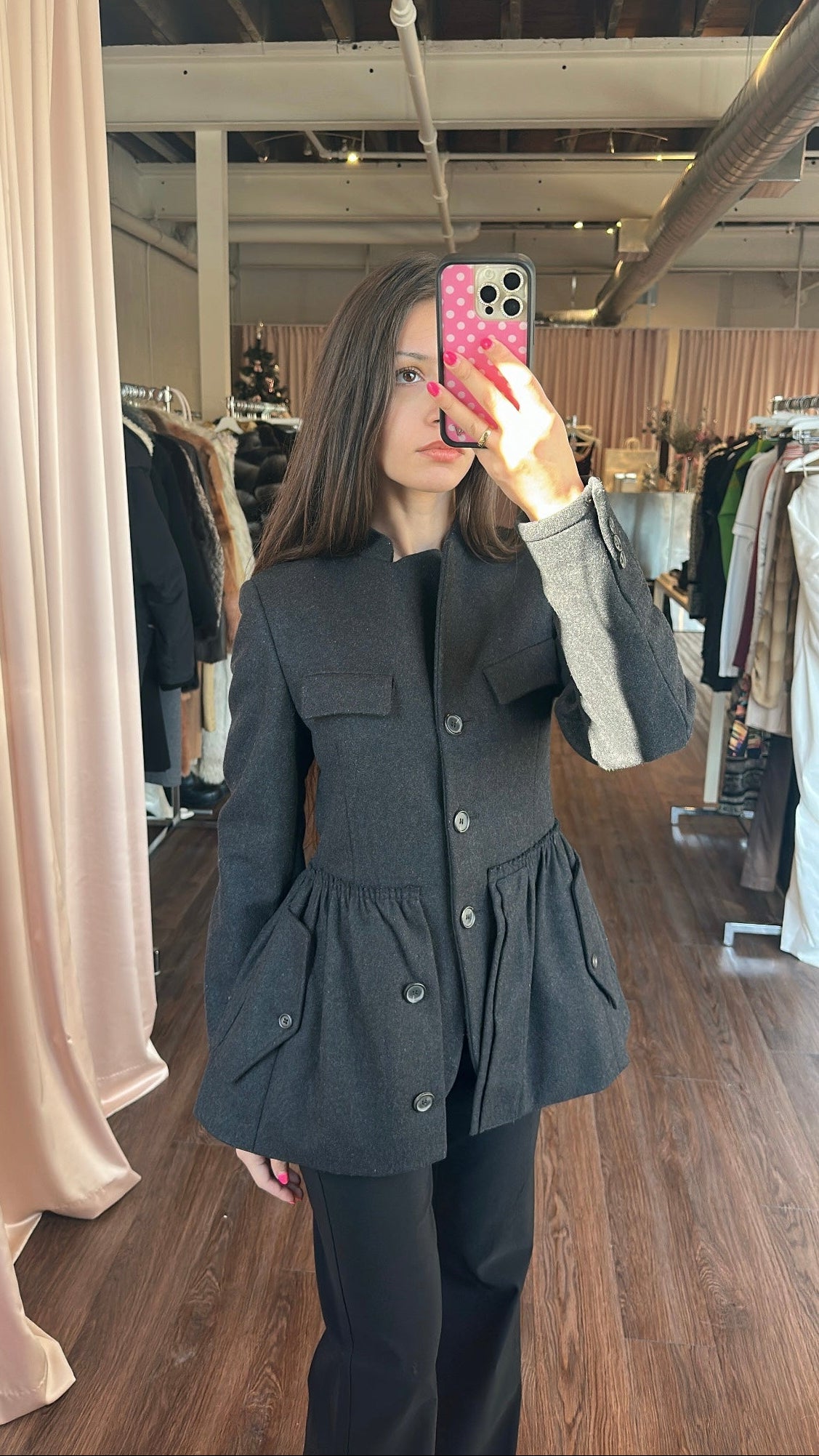 Miu Miu FW RTW 2005 Grey Melton Jacket
