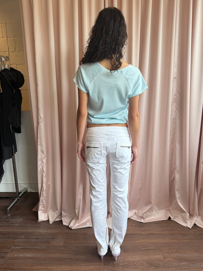 2000's White Low Rise Pants