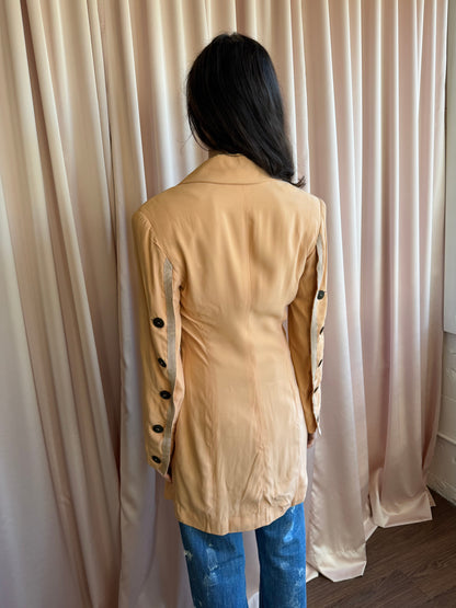 1990's Martine Sitbon Peach Double Breasted Tailcoat Blazer Jacket