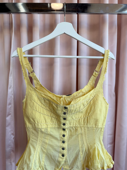 Le jean de Marithé + François Girbaud Yellow Corset Camisole