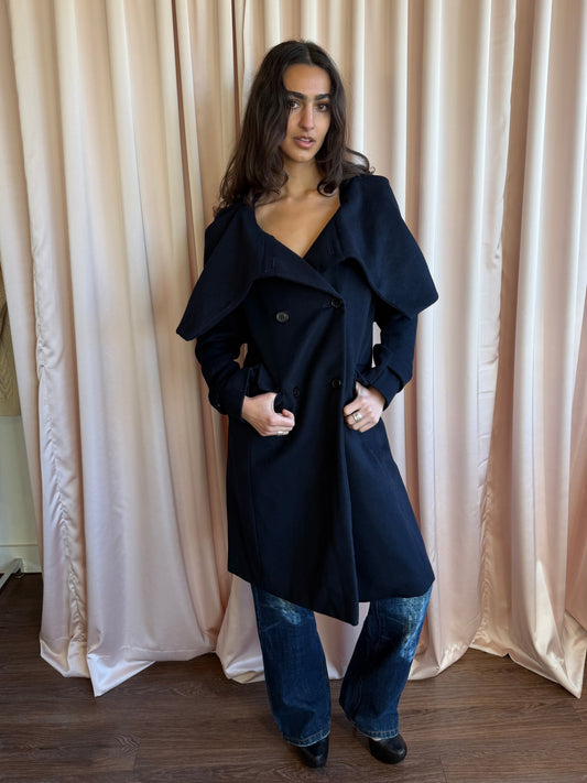 Patrizia Pepe Black Wool Coat