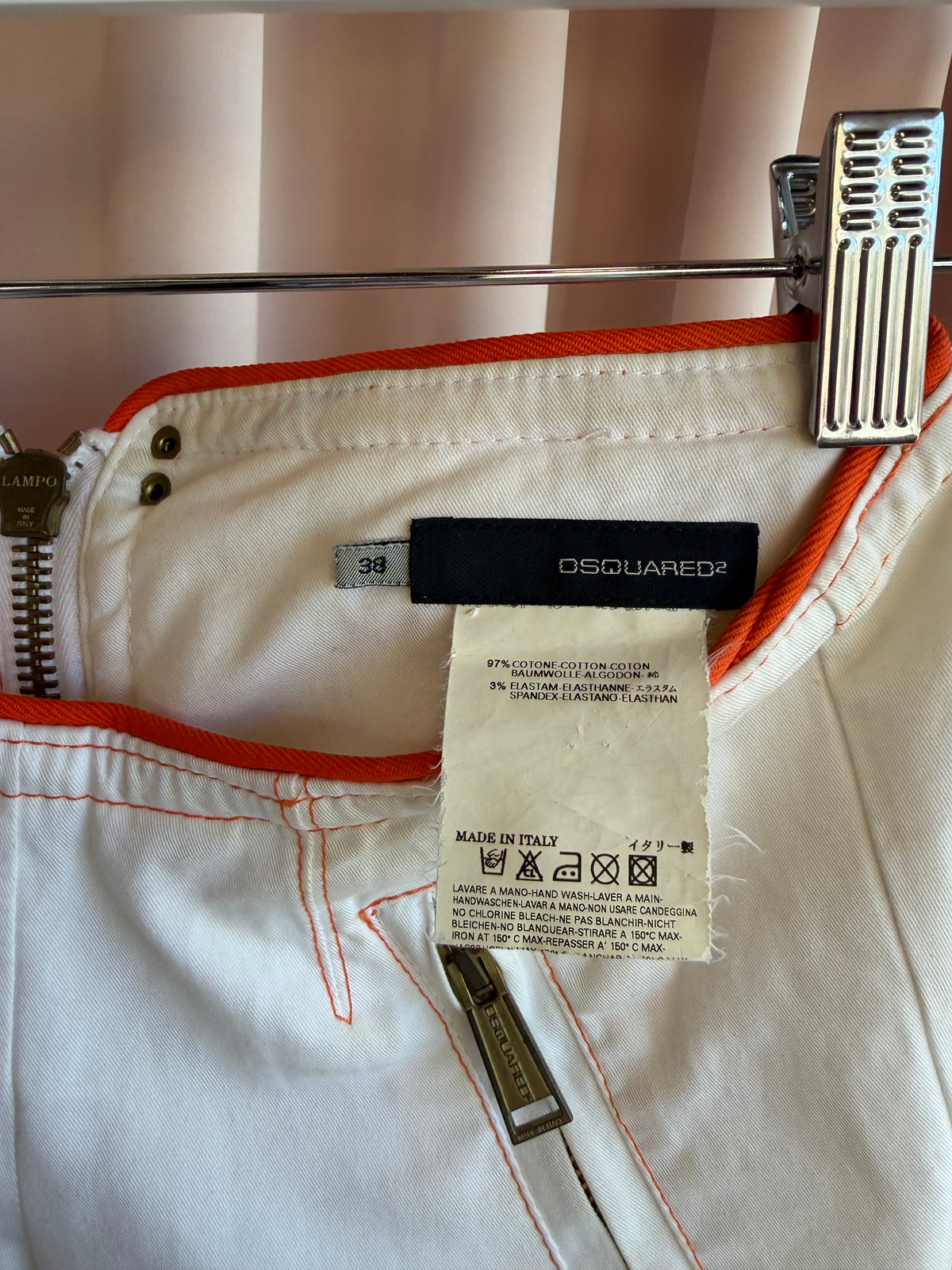 Dsquared² S/S 2005 Crab White Low Rise Flare Pants