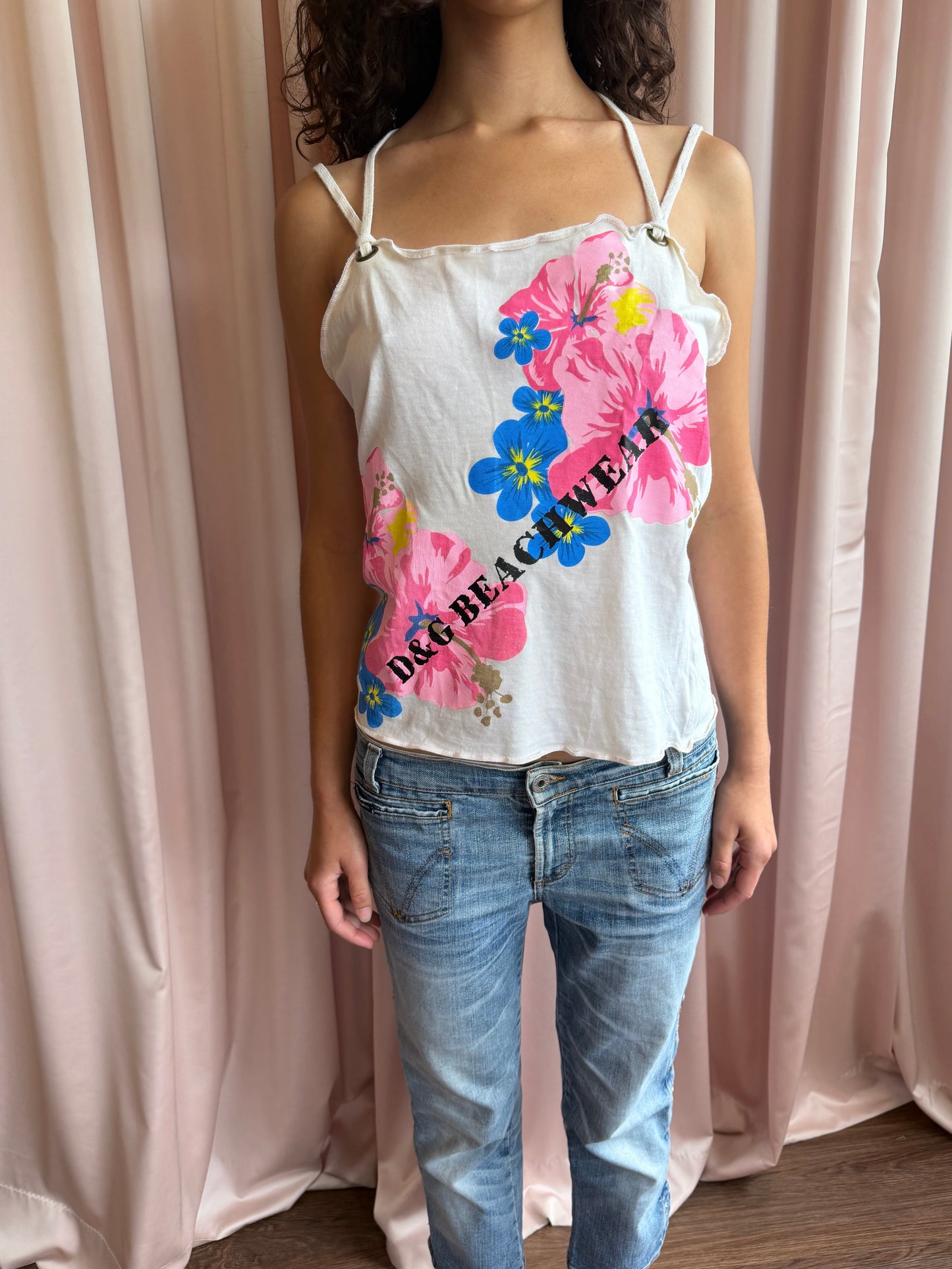 Dolce & Gabbana Y2K Floral Print Cami Top