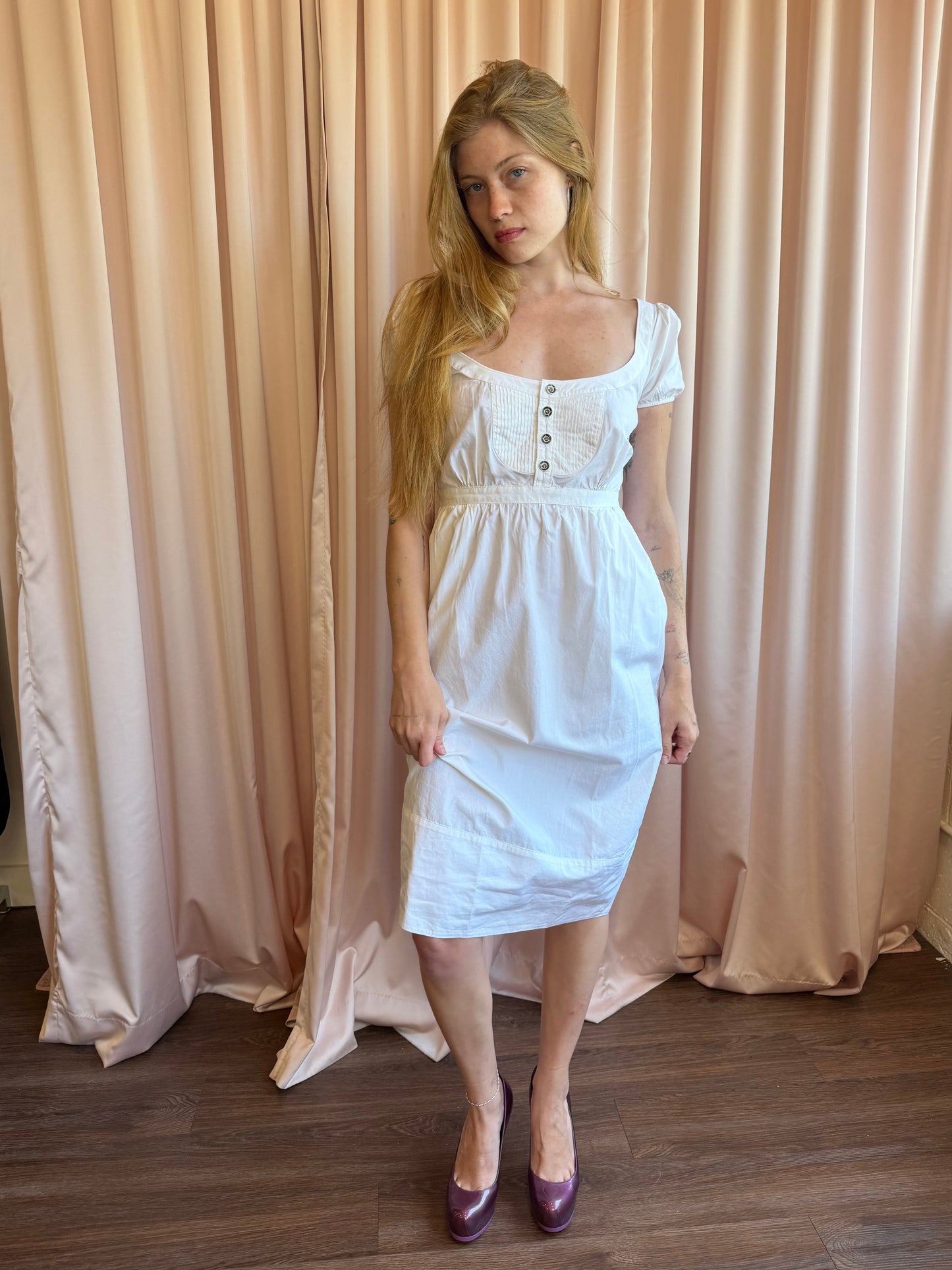 Dsquared2 White Babydoll Dress