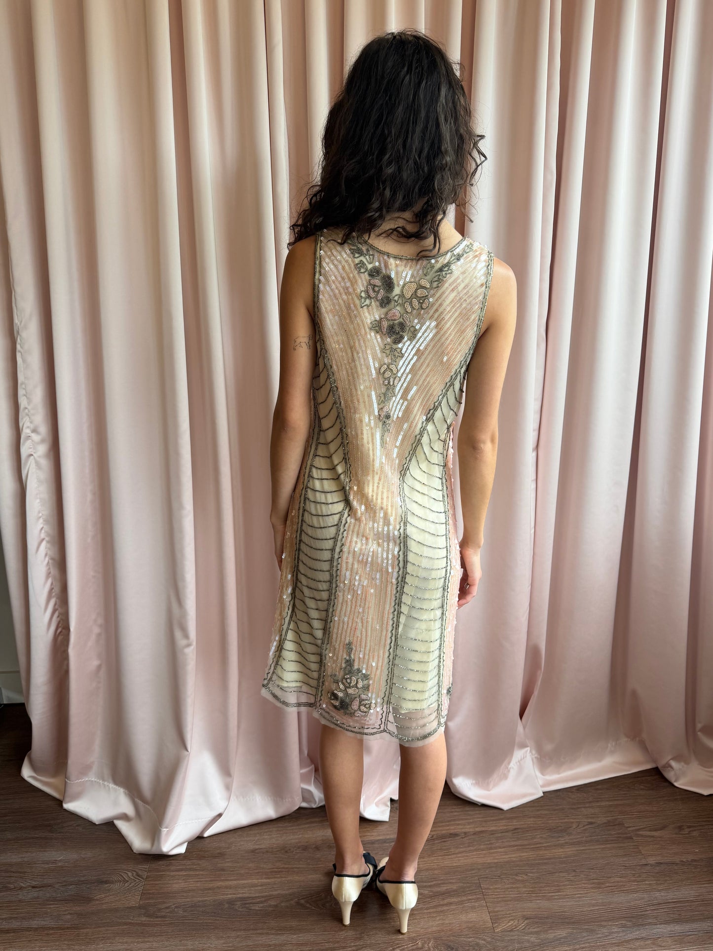 2000's Blugirl Beaded Sequin Embroidered Midi Dress