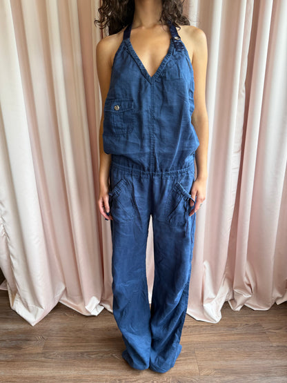 Miss Sixty Navy Halter Jumpsuit