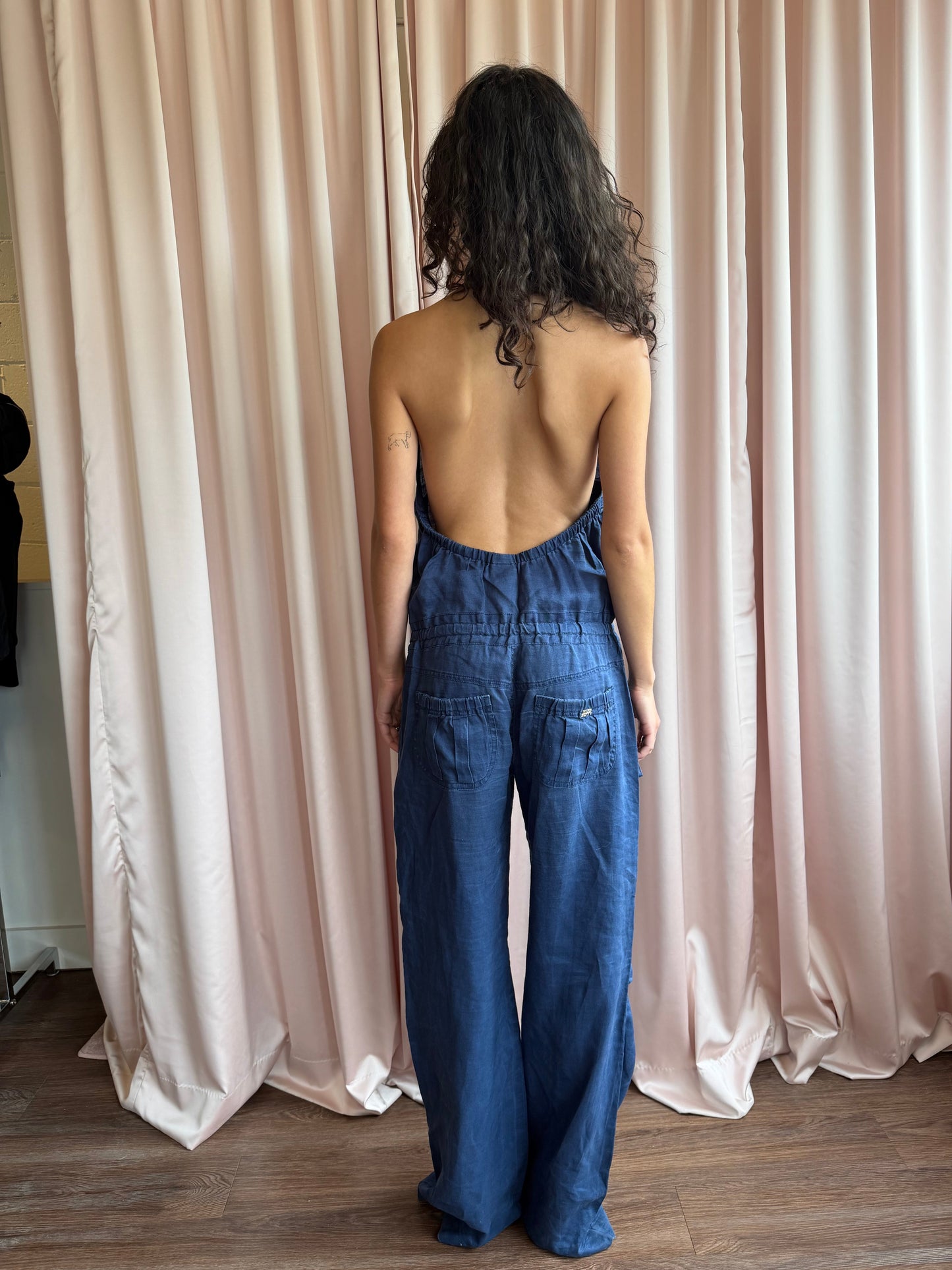 Miss Sixty Navy Halter Jumpsuit