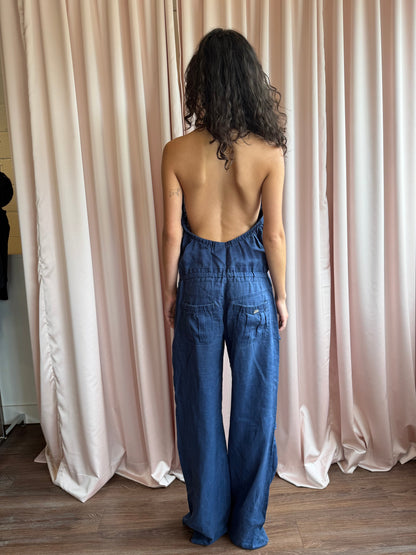 Miss Sixty Navy Halter Jumpsuit