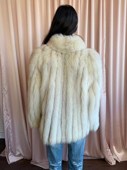 Vintage Cream Fox Fur Oversized Coat