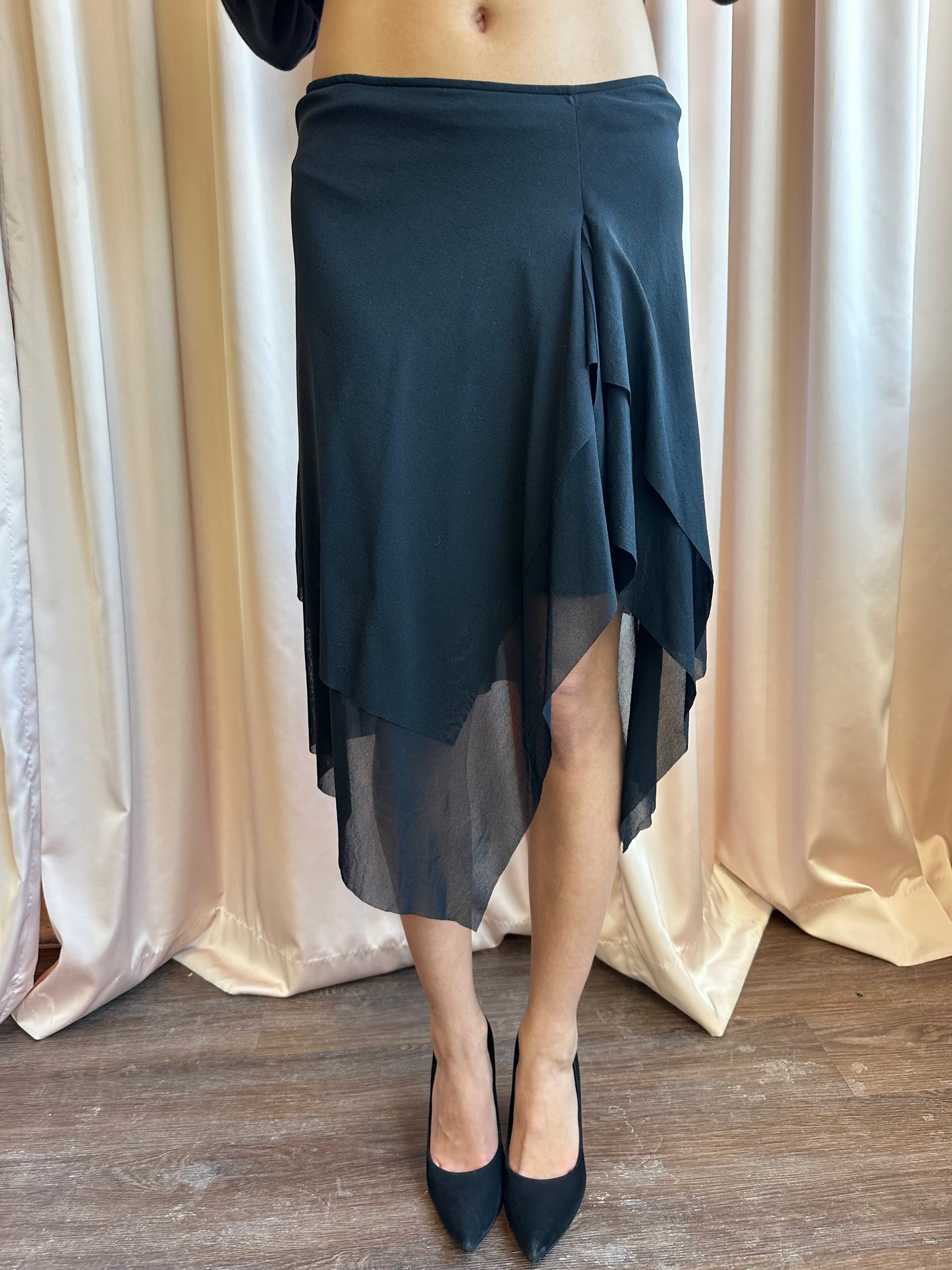 Vivienne Tam Black Midi Skirt