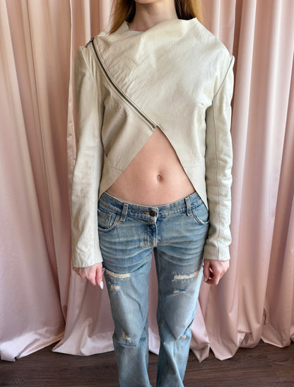 Italian Beige Leather Jacket