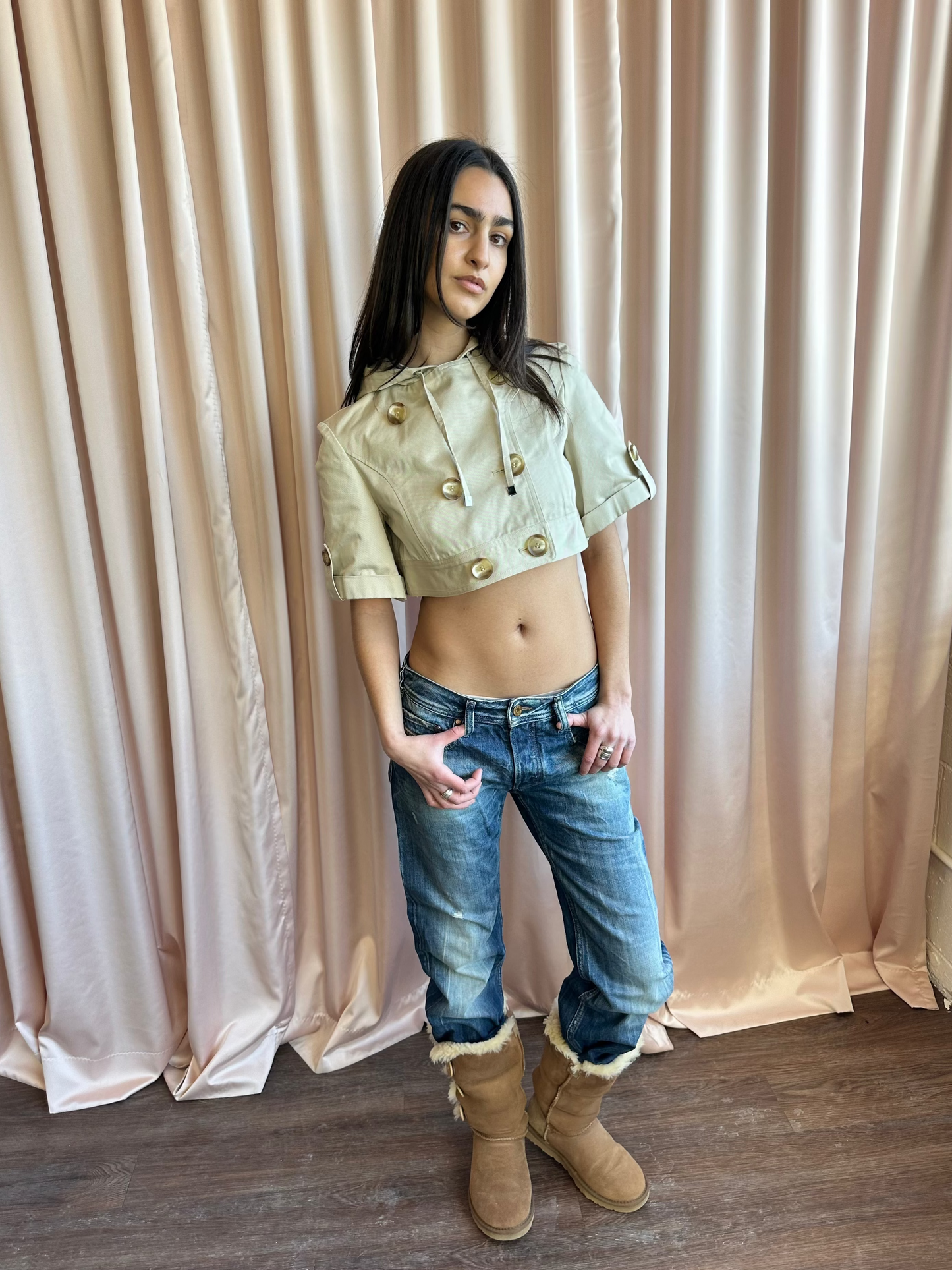 Cropped Double Breasted Jacket
