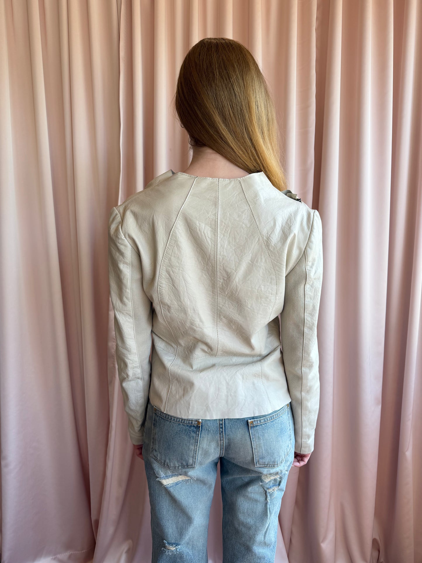 Italian Beige Leather Jacket