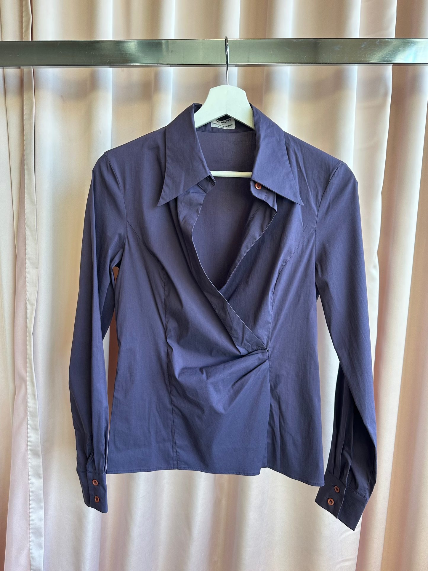 Alberta Ferretti Purple Wrap Blouse