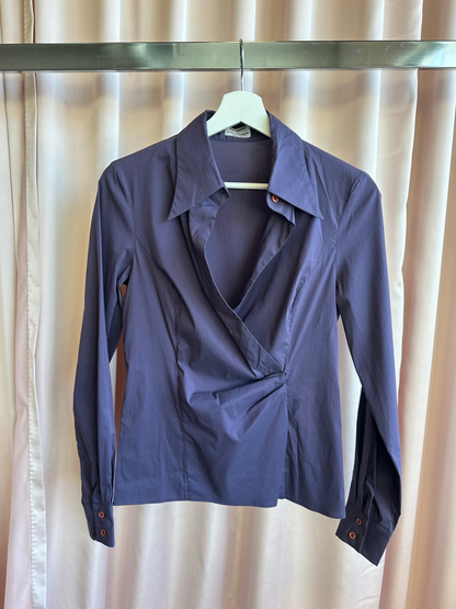 Alberta Ferretti Purple Wrap Blouse