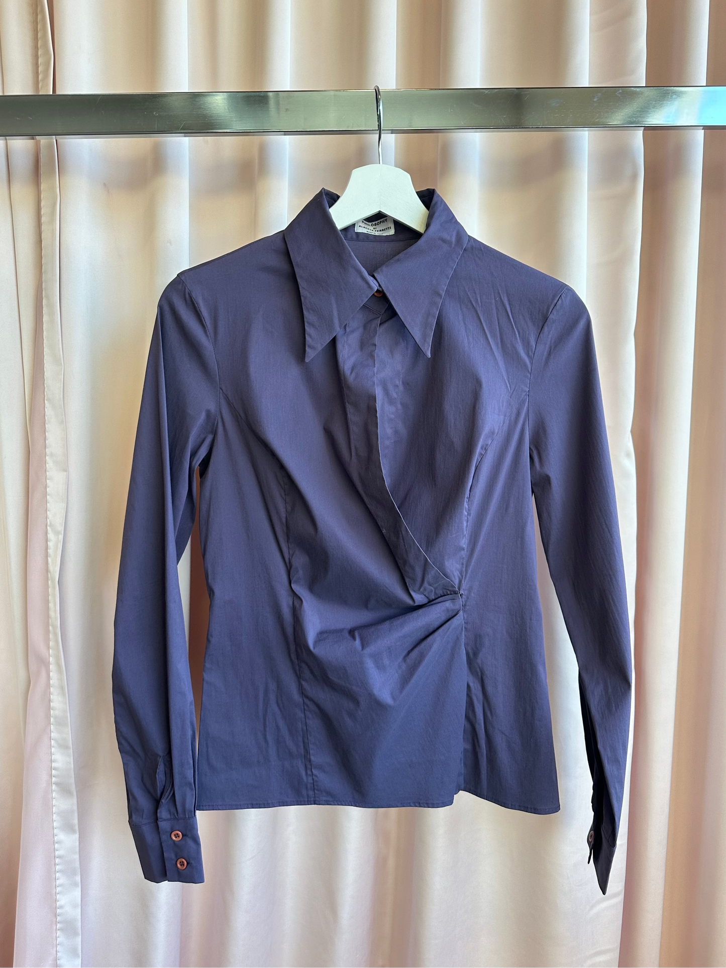 Alberta Ferretti Purple Wrap Blouse