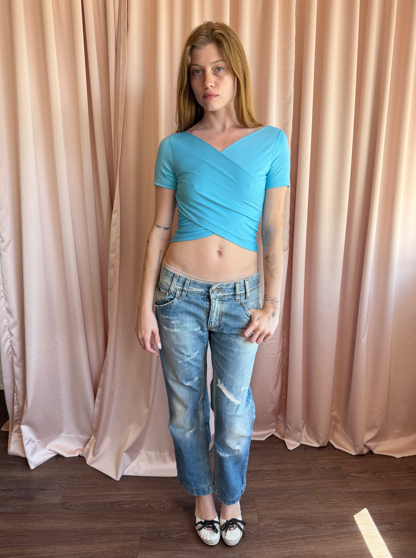 Morgan De Toi Blue Crop Top