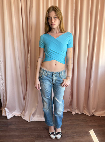 Morgan De Toi Blue Crop Top