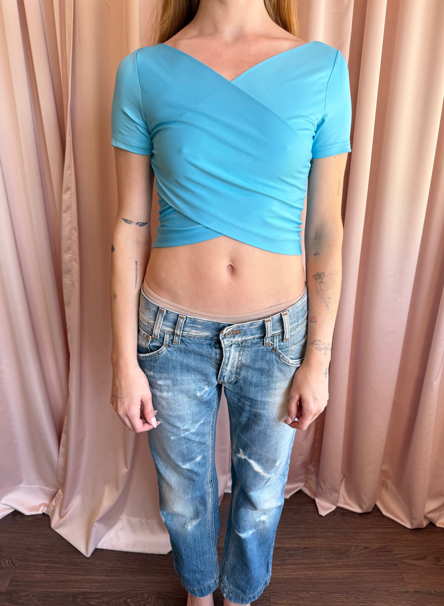 Morgan De Toi Blue Crop Top